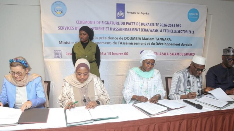Signature du Pacte de durabilité 2026-2035 pour un meilleur accès de tous à l’eau, l’hygiène et l’assainissement