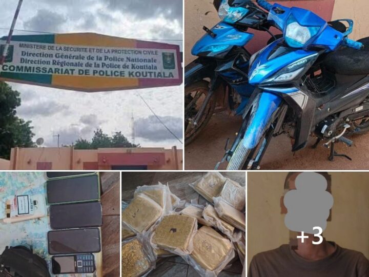 Sécurité à Koutiala : deux présumés braqueurs arrêtés, du cannabis et plusieurs biens saisis