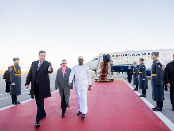 ARRIVÉE DU PRÉSIDENT ASSIMI GOÏTA À MOSCOU POUR LE 3ÈME SOMMET RUSSIE-AFRIQUE.