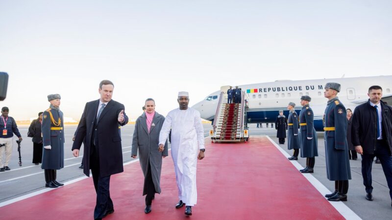 ARRIVÉE DU PRÉSIDENT ASSIMI GOÏTA À MOSCOU POUR LE 3ÈME SOMMET RUSSIE-AFRIQUE.
